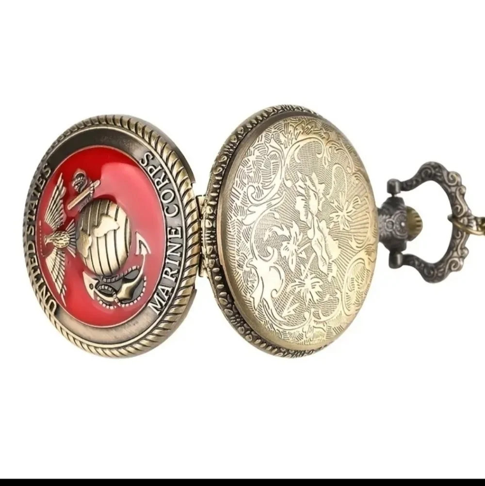 New Men's United States marine corps pocket watch necklace gift